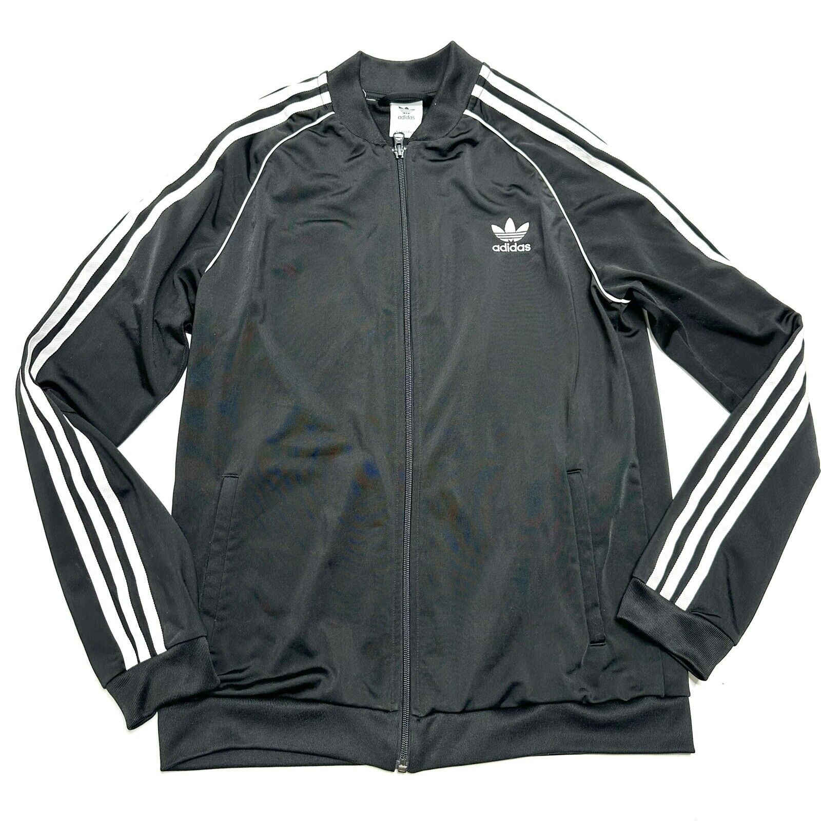 Adidas Youth XL Kids Adicolor SST Black Track Jacket Trefoil Full Zip Primegreen