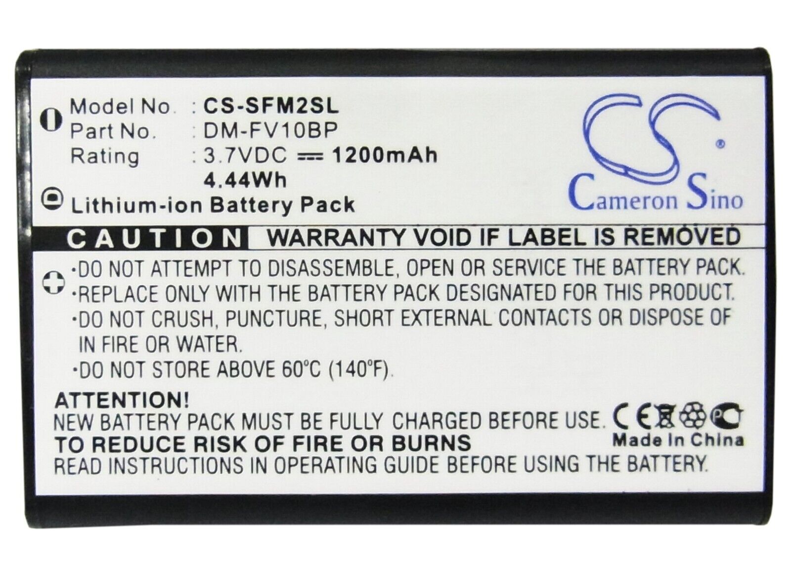 BATTERIE 1200mAh Type DM-FV10BP For DM-Tech DM-AV10, Govideo PVP4040