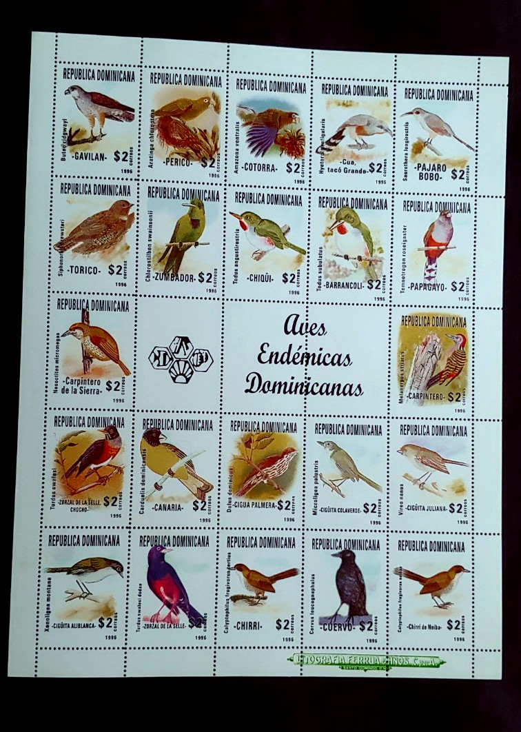 1996 BIRDS WILDLIFE SHEET VF MNH REPUBLICA DOMINICANA DOMINICAN REPUBLIC (K12)
