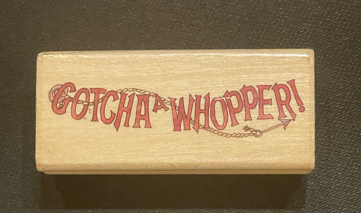 Boyd’s Bears Uptown Rubber Stamps Gotcha A Whopper Fishing Tall Tale