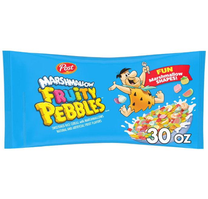 Post Marshmallow Fruity PEBBLES Breakfast Cereal,30 oz bag
