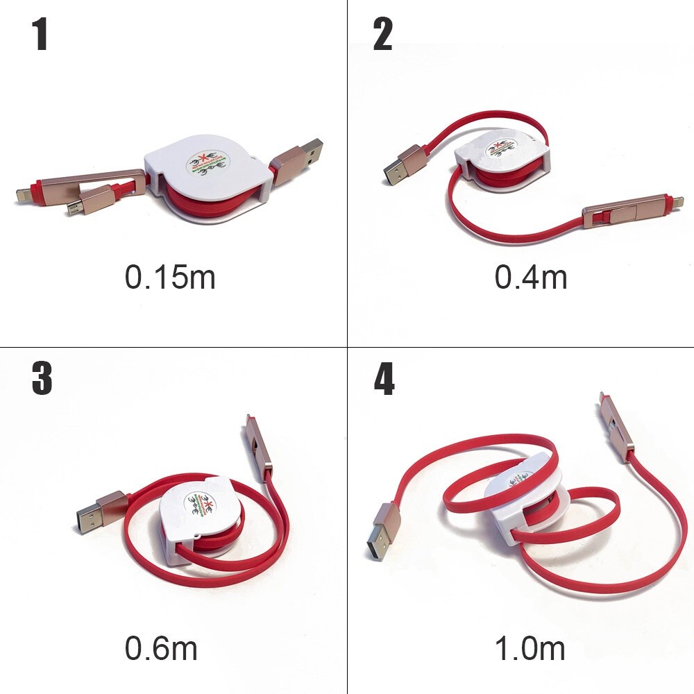 Charger Cable One for Two Double-Headed USB Data Cable iOS/Android for 2 in 1 #q