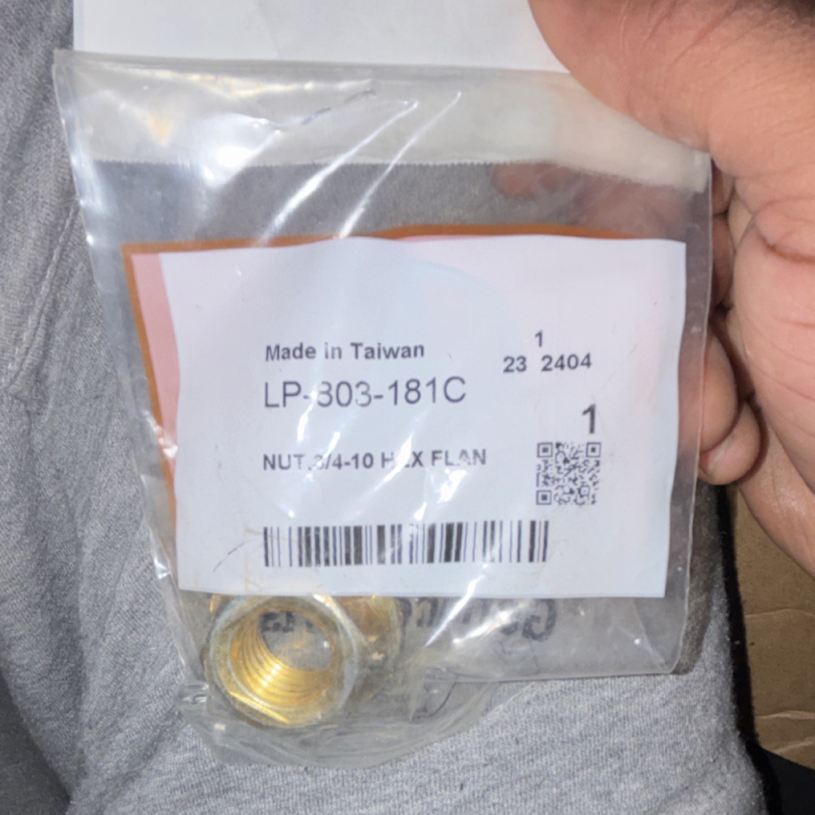 Brass Flange Hex Nut 3/4-10 Inch Thread Closed End Hex LP-303-181C Model