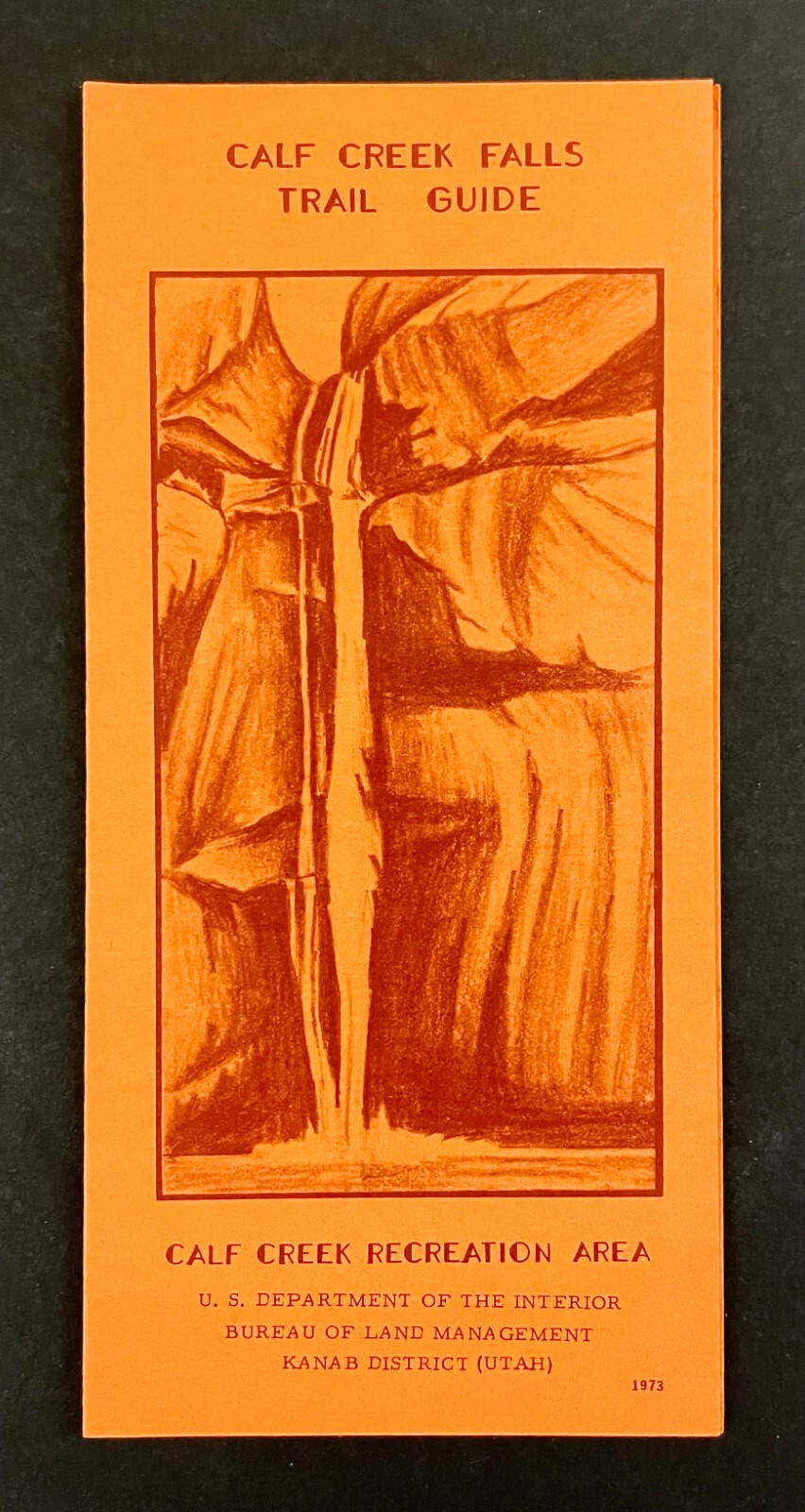 1973 Calf Creek Falls Recreation Area Utah Trail Guide Vintage Travel Brochure