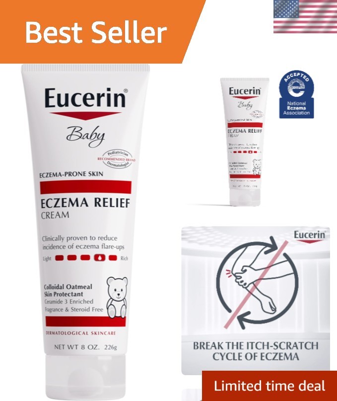 Soothing Baby Eczema Relief Cream with Colloidal Oatmeal - 8 Oz Hypoallergenic