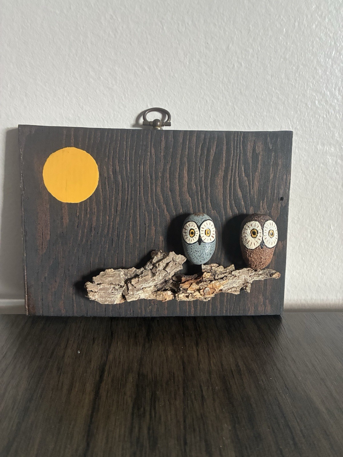 Home Made Stone Painted And Craft Art  Owls 