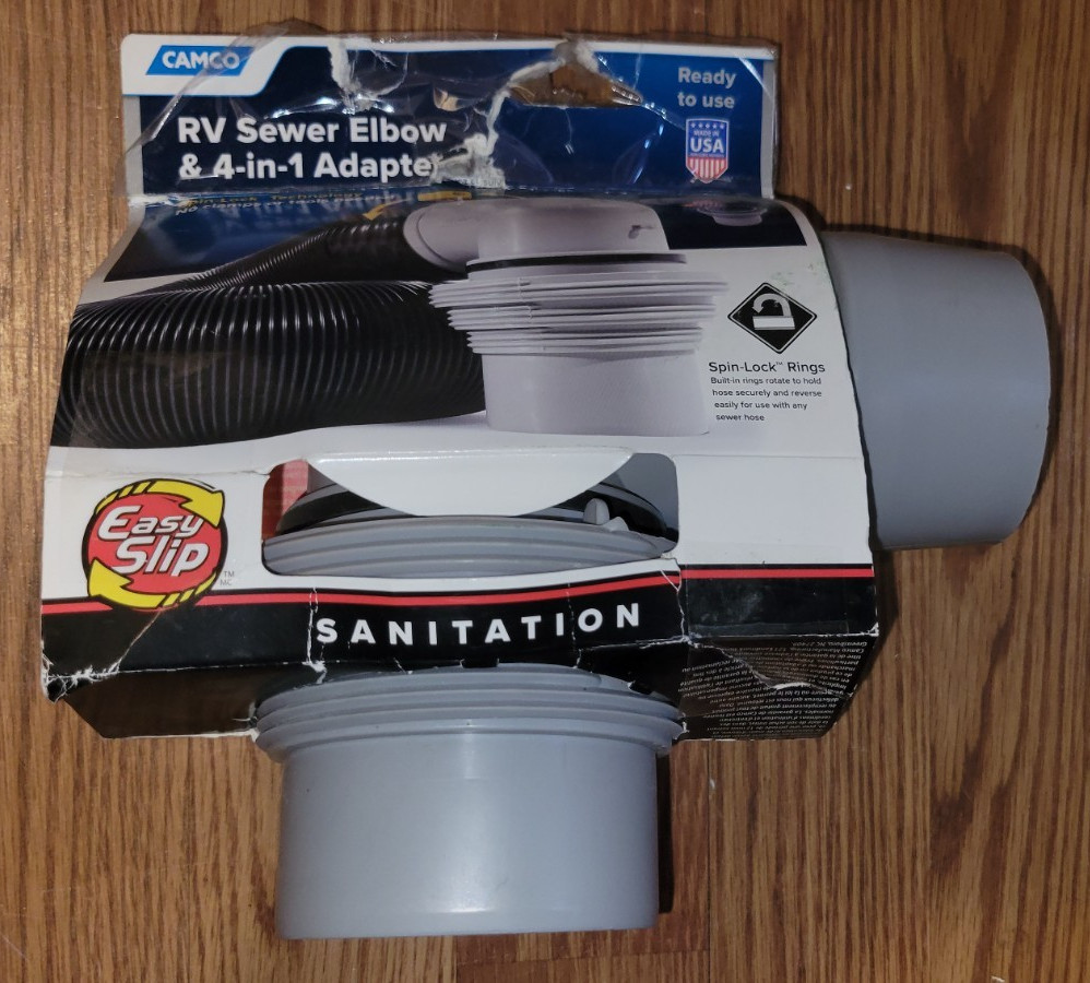 Easy Slip Elbow Fitting and 4-in-1 Adapter for RV Sewer Hose (39144)