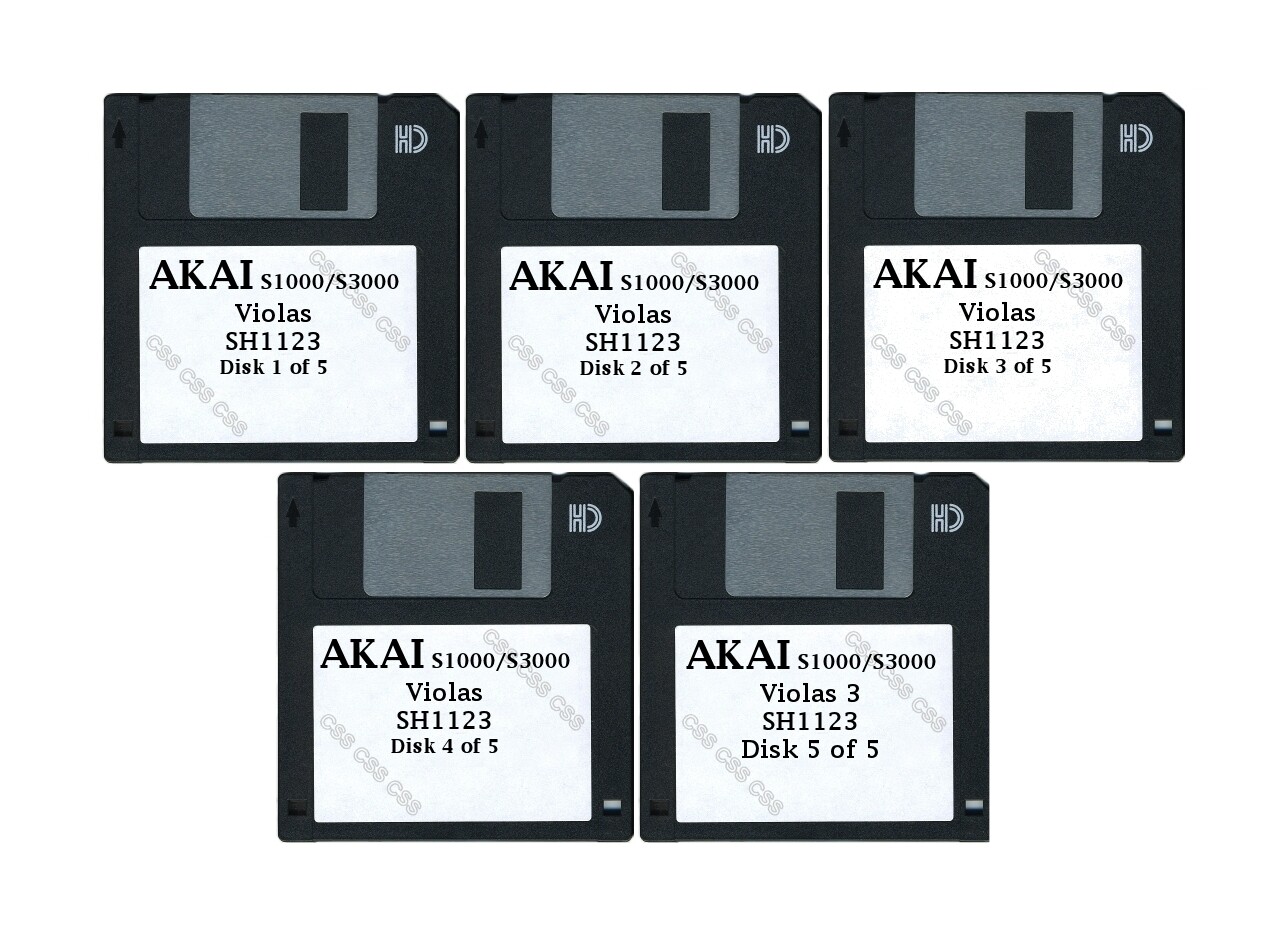 Akai S1000 / S3000 Set of Five Floppy Disks Violas 3 SH1123