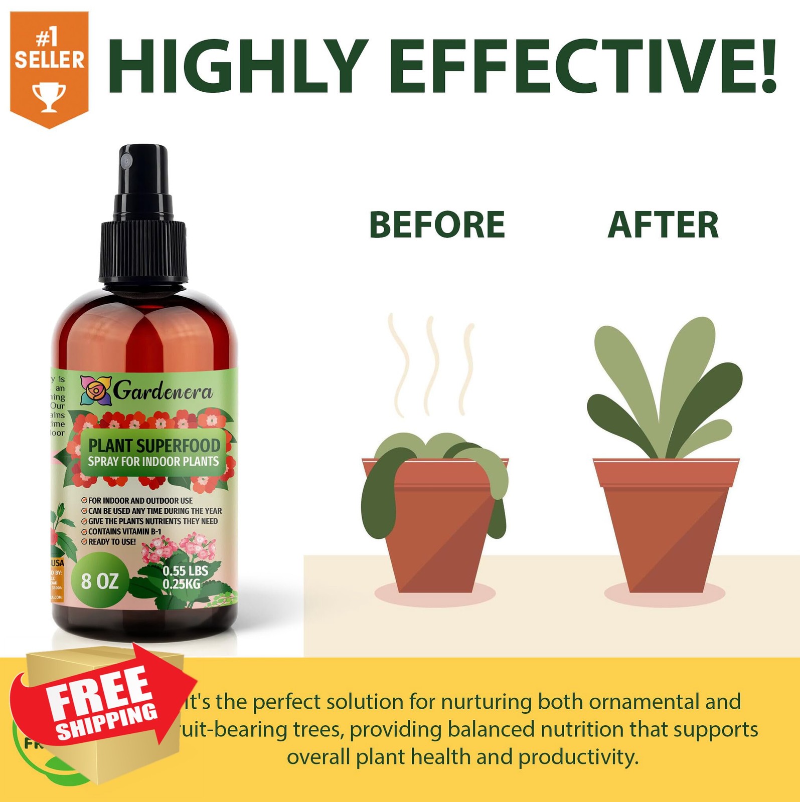 Dracaena Plant Food Fertilizer B1 Vitamin Organic 8oz Indoor