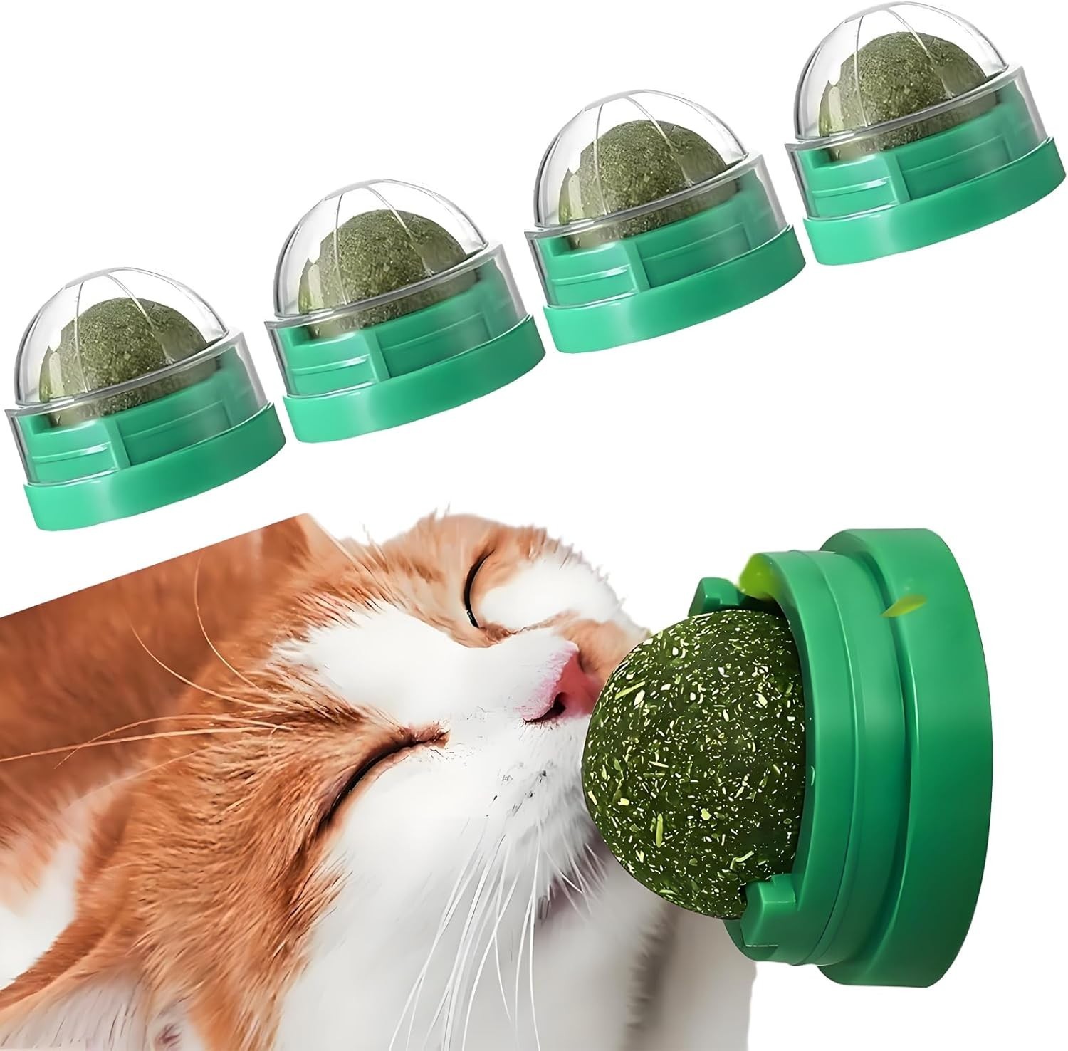 4PCS Catnip Balls for Cats Wall Catnip Toys for Cat Lick Kitten Chew Toys Teeth