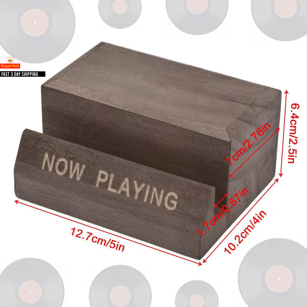 Now Playing Display Stand for LP Vinylrecord Wooden Storage Rack Home Decorating