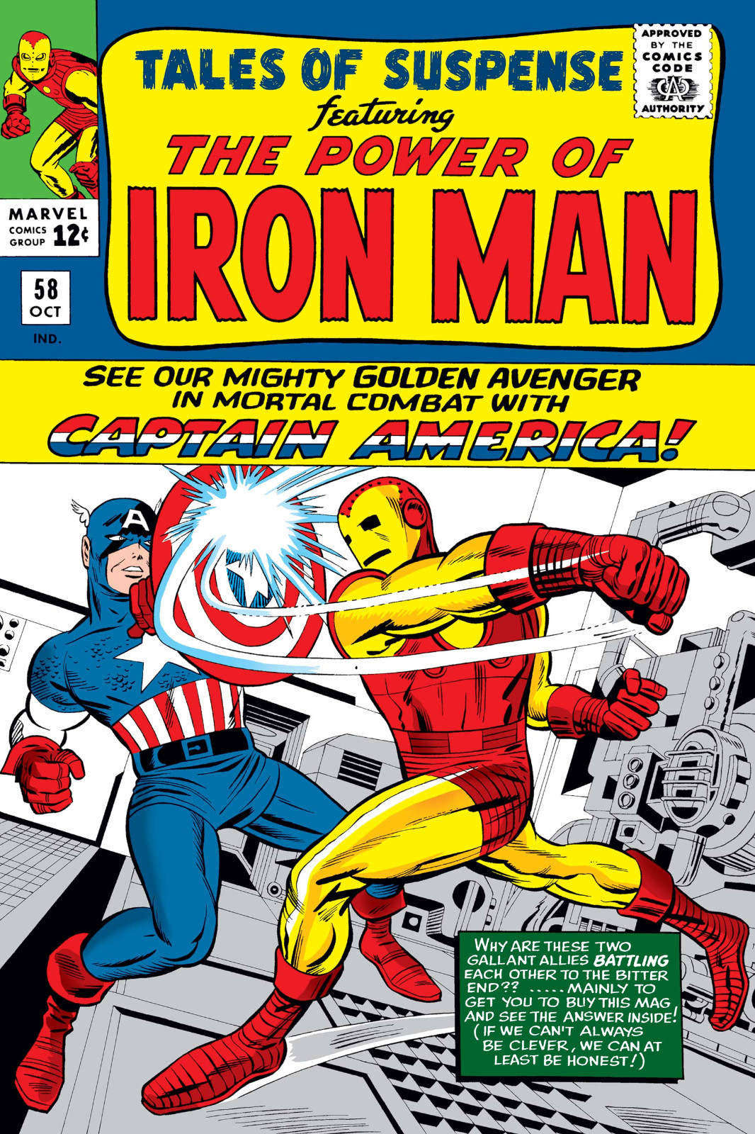 Tales of Suspense Issue 58 Comic Book Poster Power of Iron Captain America