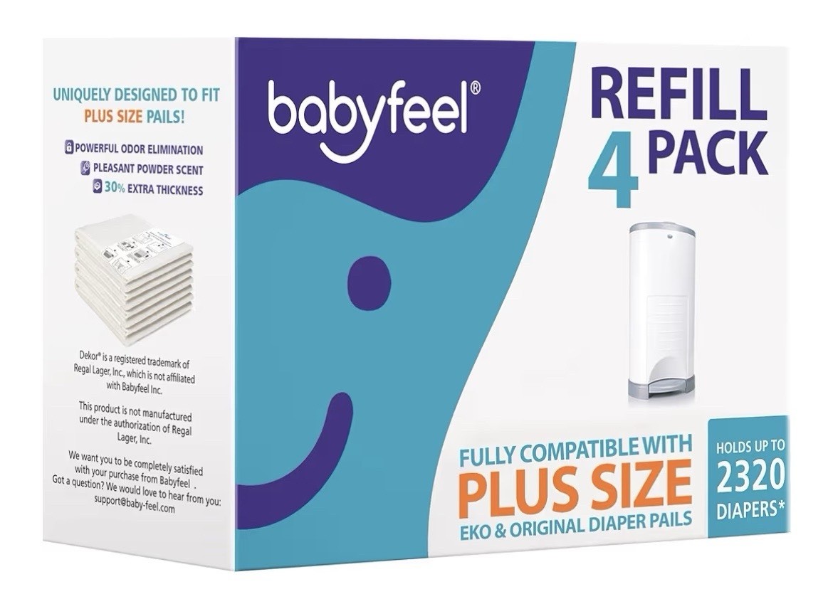 Babyfeel Refills Compatible with DEKOR PLUS Diaper Pails | 4 Pack | Exclusive