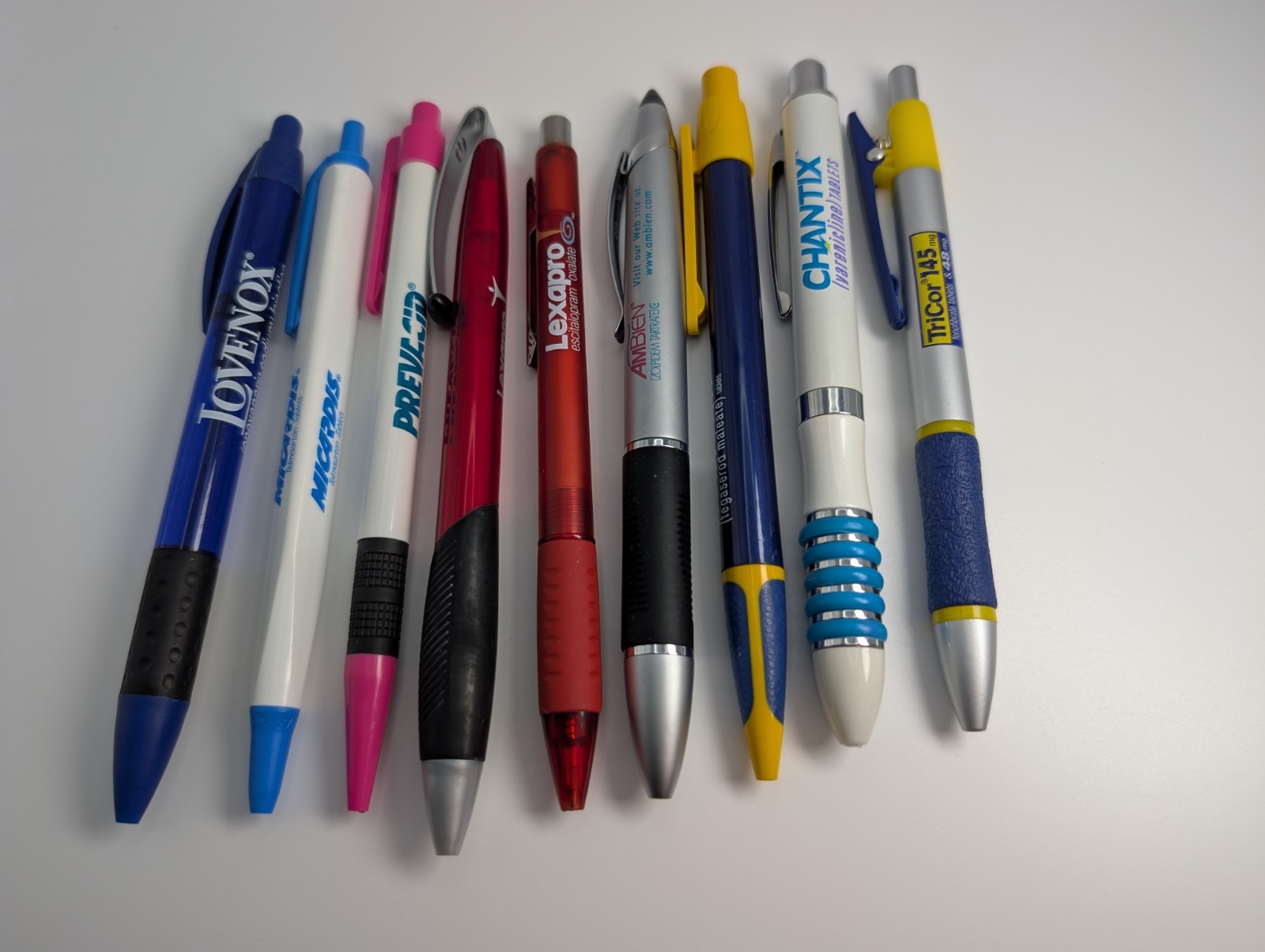 Drug Rep Lot 9 PENS Pharmaceutical Promo Lexapro Chantix Ambien Prevacid 