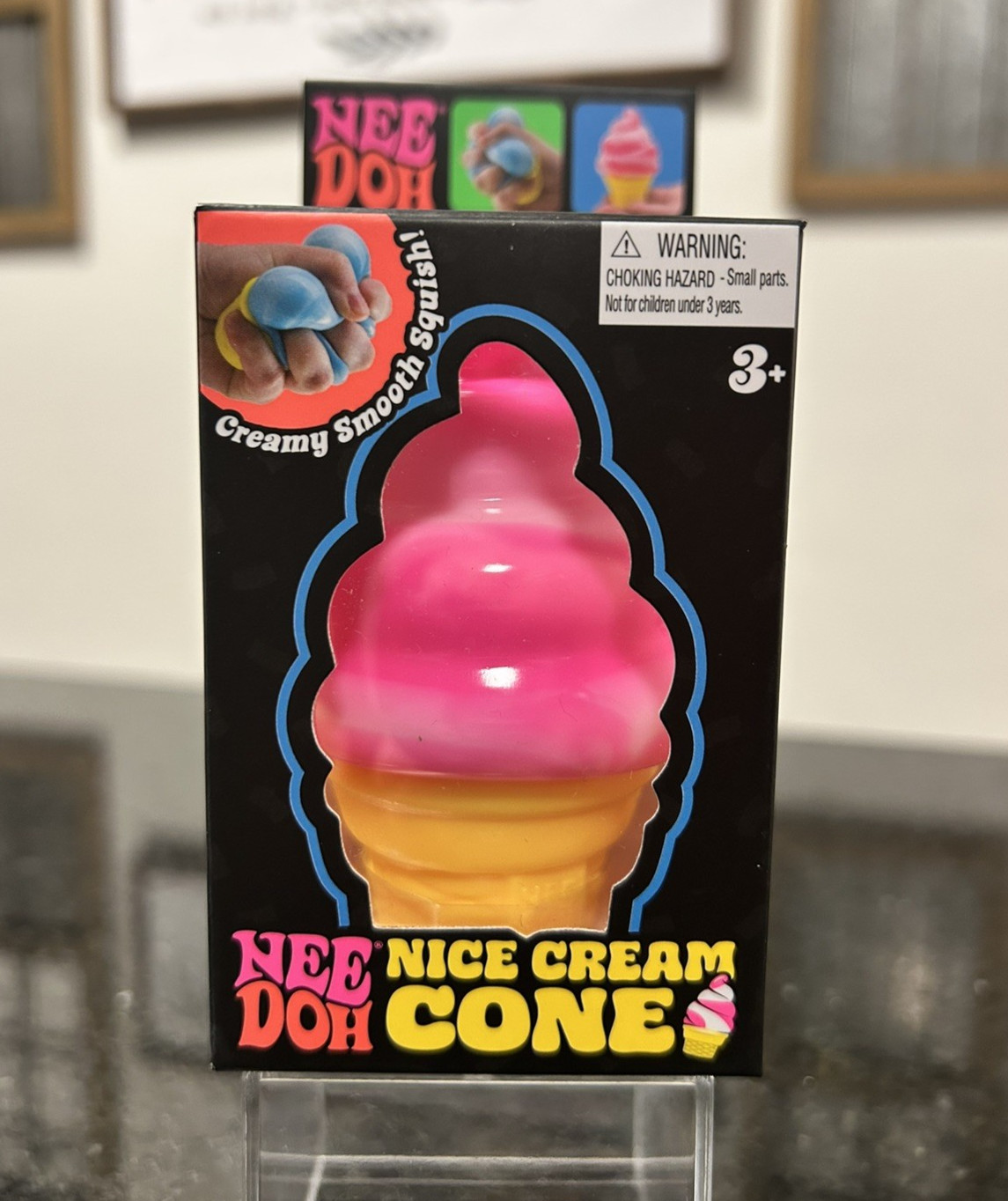 HOT! 🔥NeeDoh Nice Ice Cream CONE Squishy! Viral NEE DOH! NEW Fast Shipping PINK