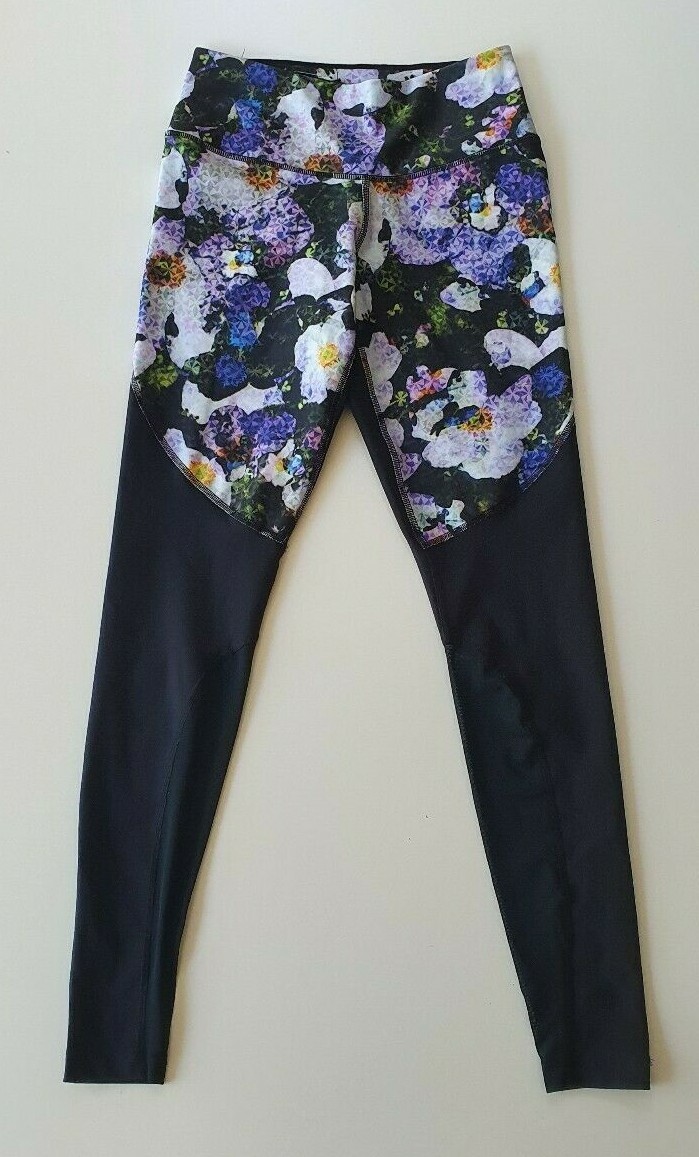 Nike Womens Black/Purple/Blue/White Floral Leggings Size XS BNWT