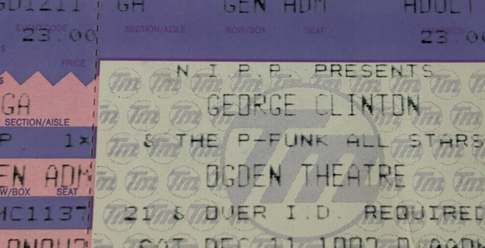 GEORGE CLINTON P-Funk All Stars Concert Ticket 1993 Denver Colorado