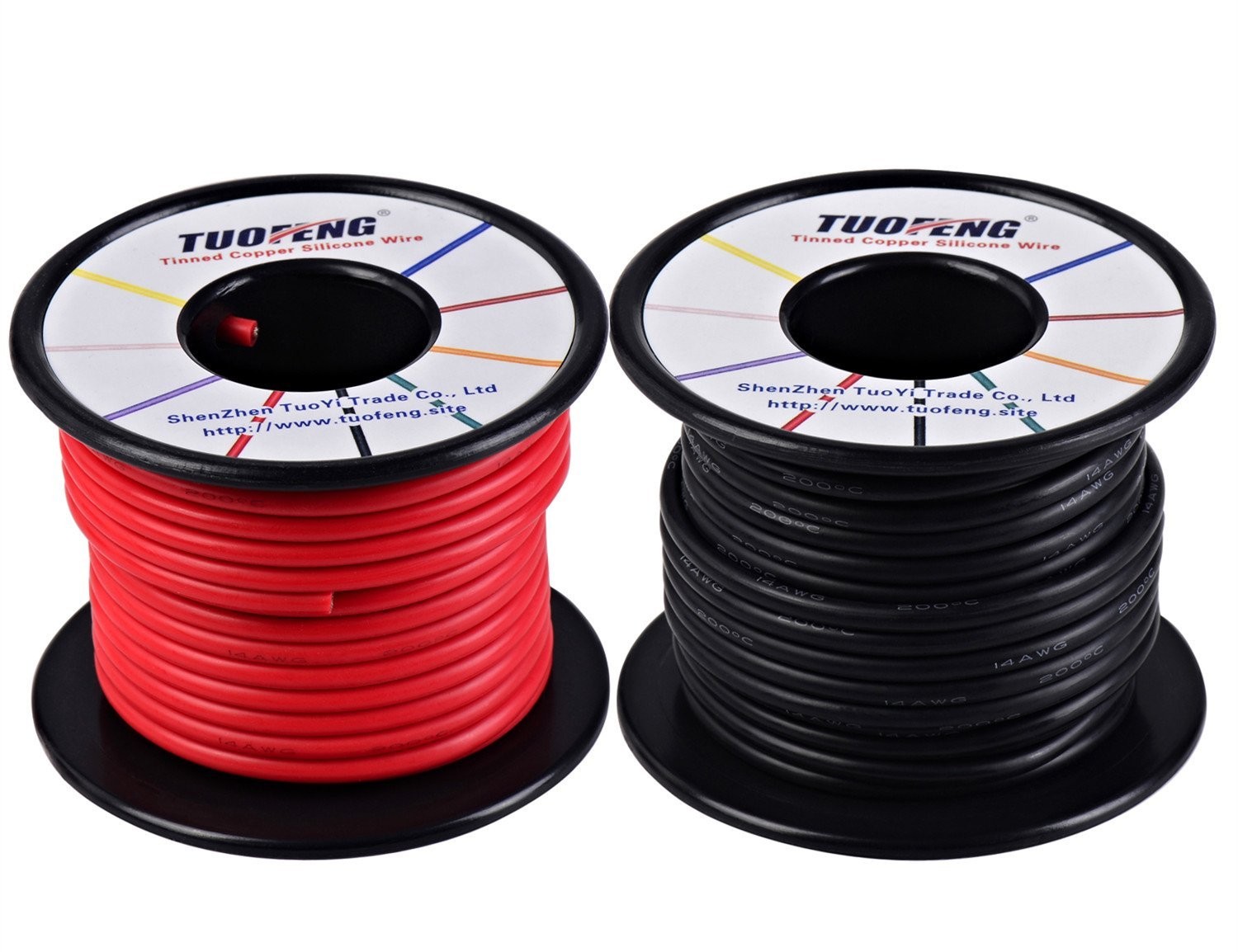 TUOFENG 14 AWG Silicone Insulated Wire 66ft RC Drones Test Lead High Temp Resist