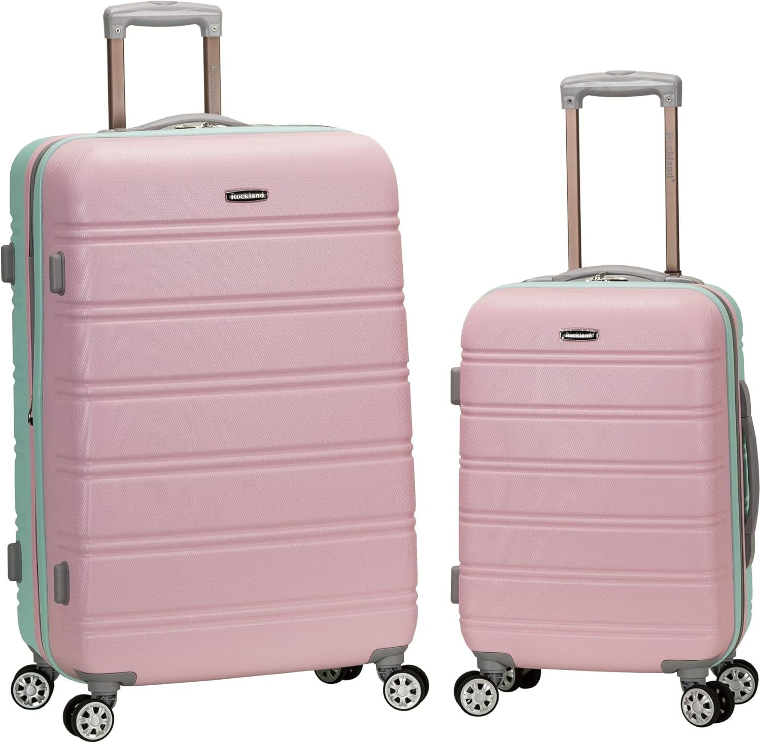 Rockland Melbourne Hardside Spinner Wheel Luggage Mint 2-Piece Set 20/28