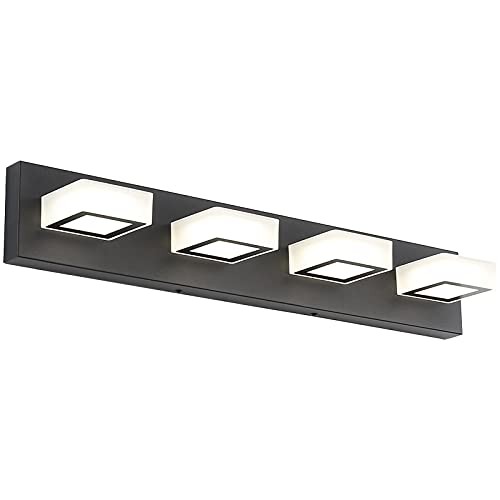  Modern LED Black Vanity Lights 4 Lights Acrylic 4-Light Black-natural White