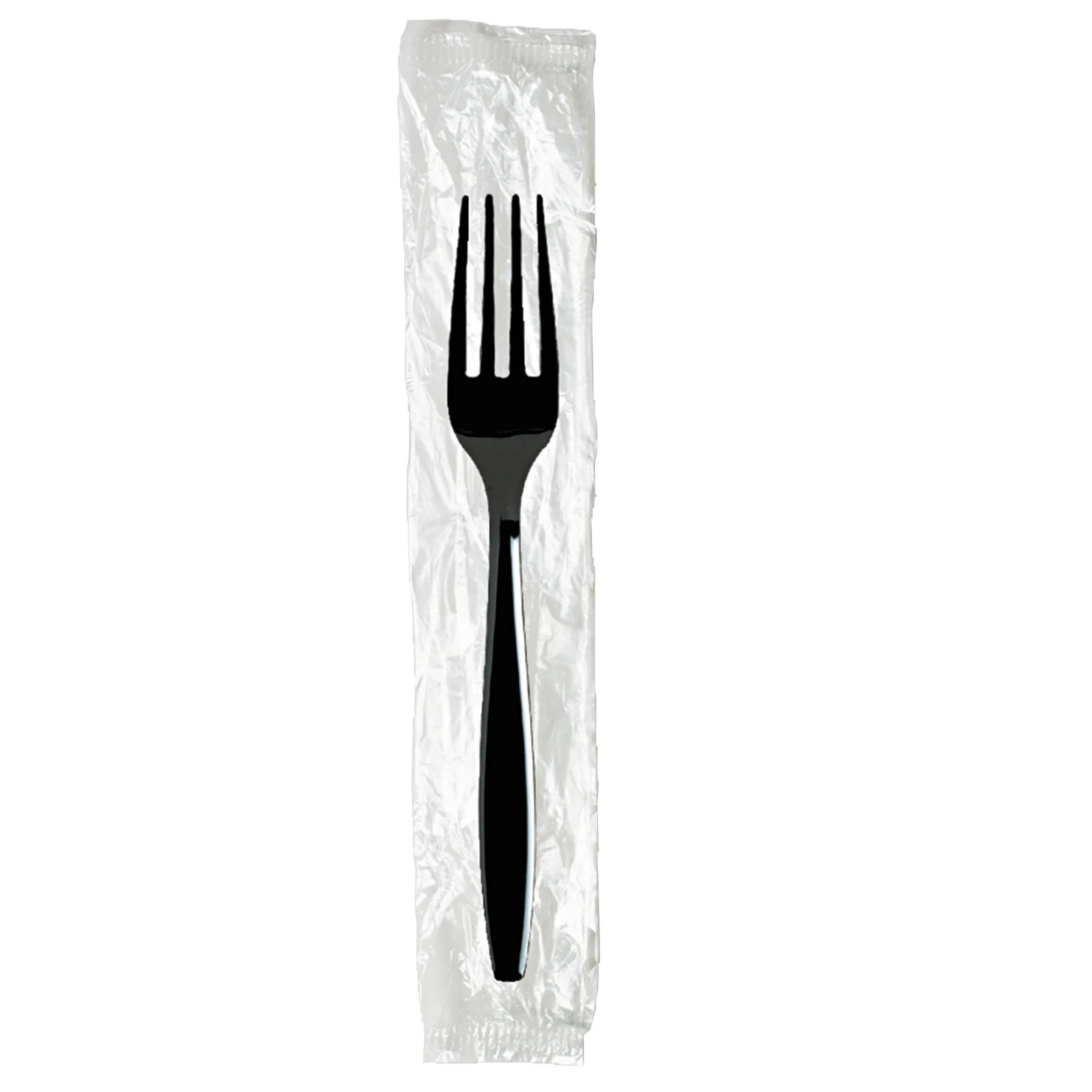 Dixie Individually Wrapped Heavyweight Forks, Black, Carton Of 1,000 Forks