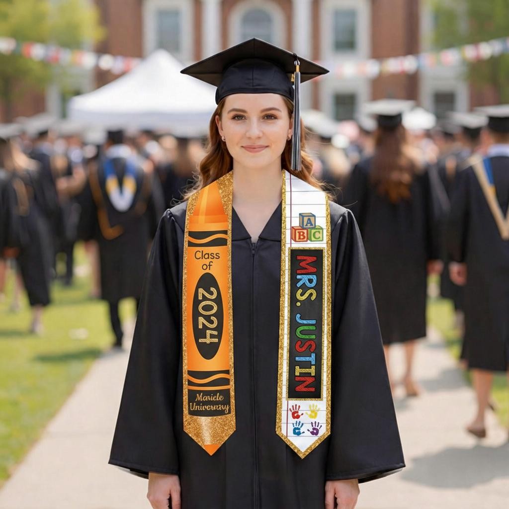 Teacher Celebration Graduation Stole 2026, Custom Pencil Educator Sash Gift