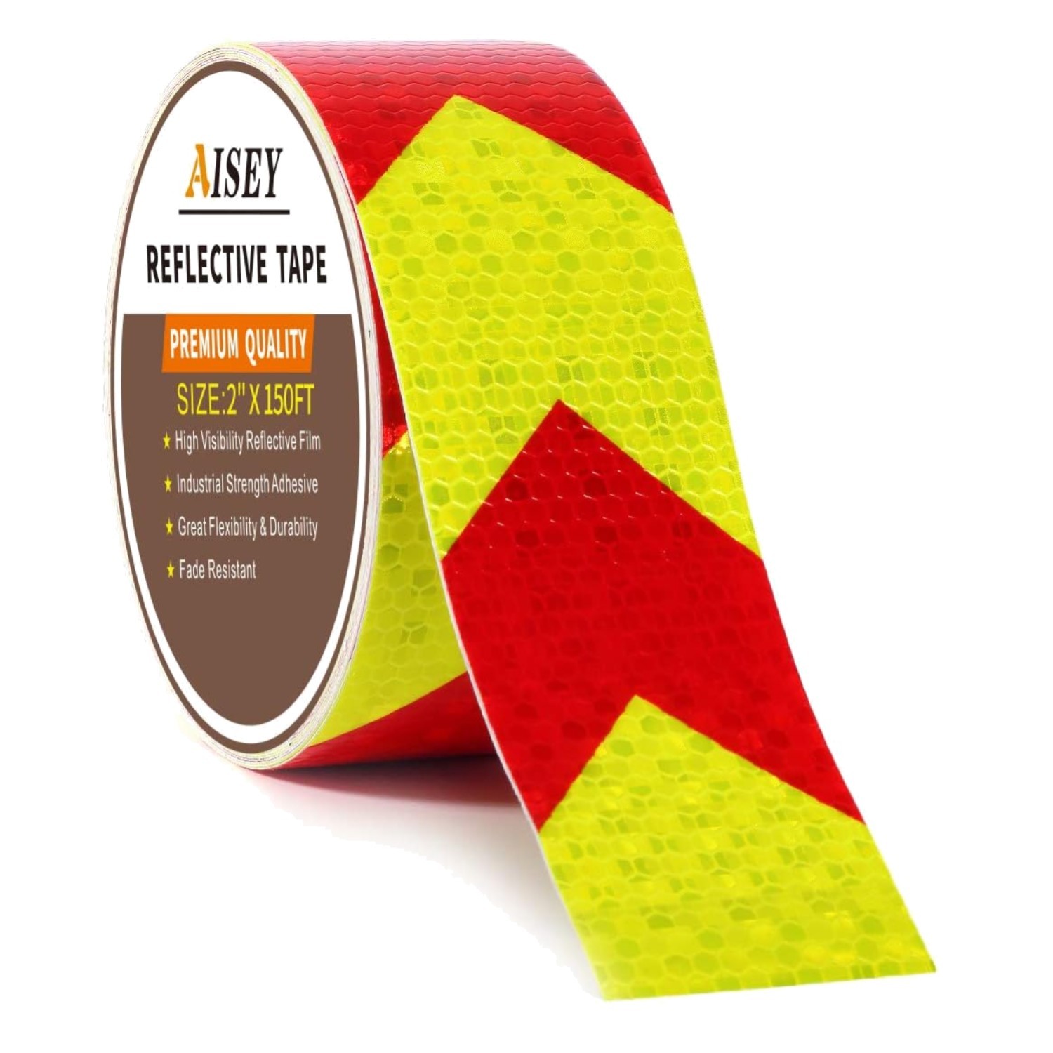 2" x 150ft Reflective Caution Tape - Waterproof Industrial Safety Warning Tape