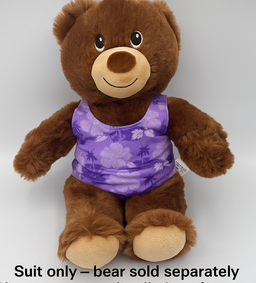 Build-A-Bear Purple Tropical Hibiscus Swimsuit Bathing Suit Outfit Clothes Only