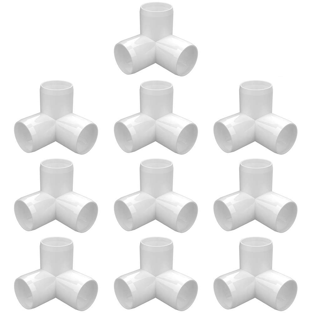 letsFix 3 Way PVC Fittings 3/4 Inch (10-Pack), Inch, 3-Way 