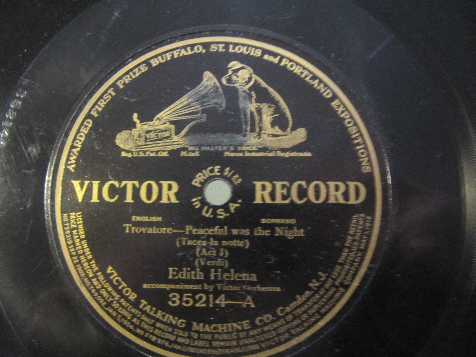 1908 EDITH HELENA Coloratura Trovatore Tacea la Notte/ Lucia Mad Scene VIC 35214