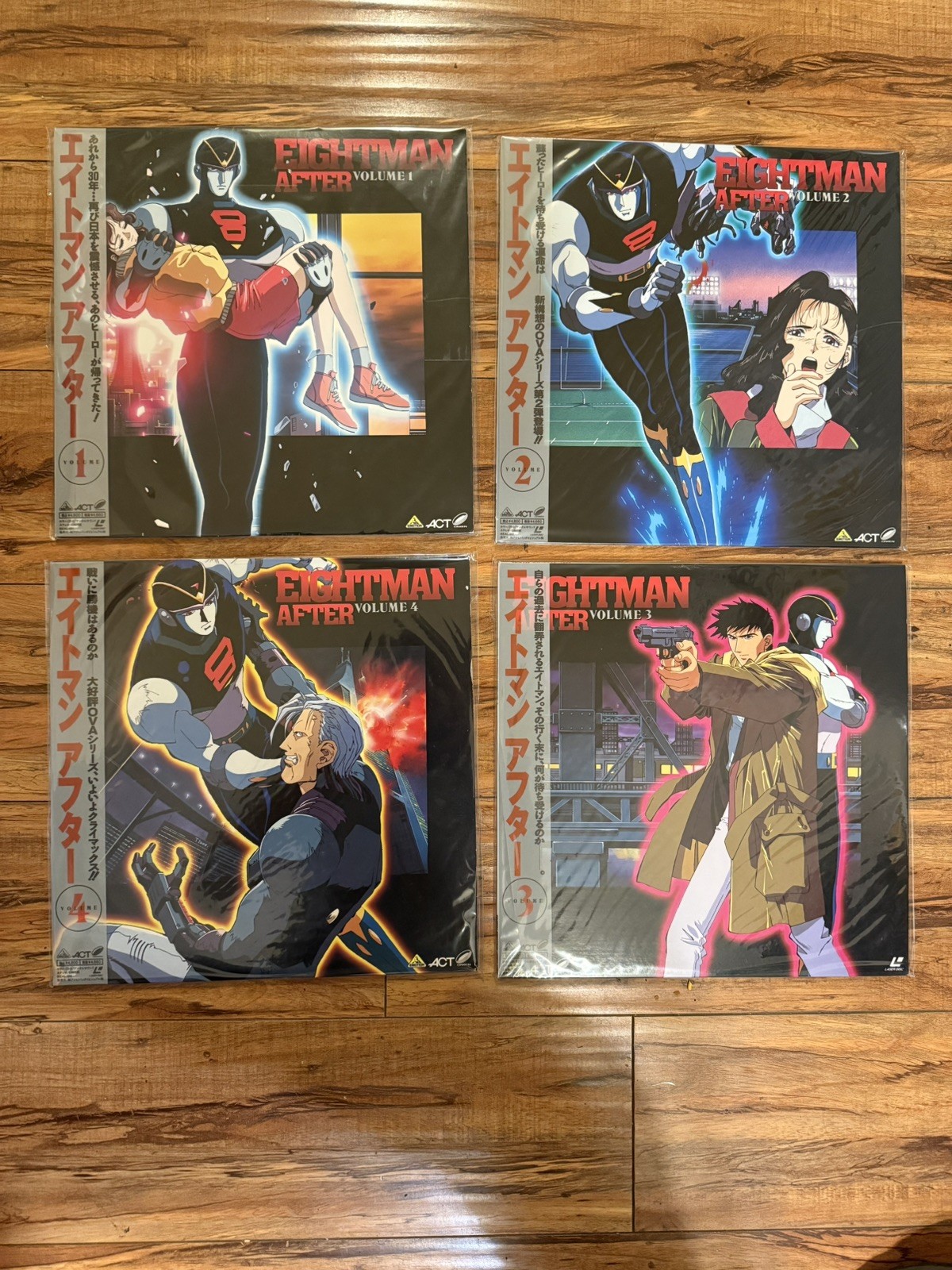 Eightman After 4 LaserDisc Set w/Obi and Insert Japan OVA Anime Bandai Robot SF