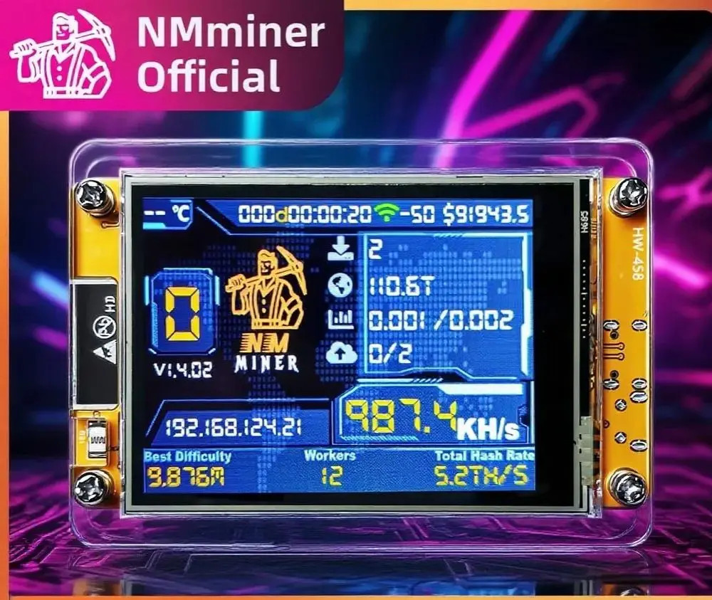 NMMiner NerdMiner V2 ESP32 2.8" Smart Display Crypto Miner 960KH/s Bitcoin Lotte