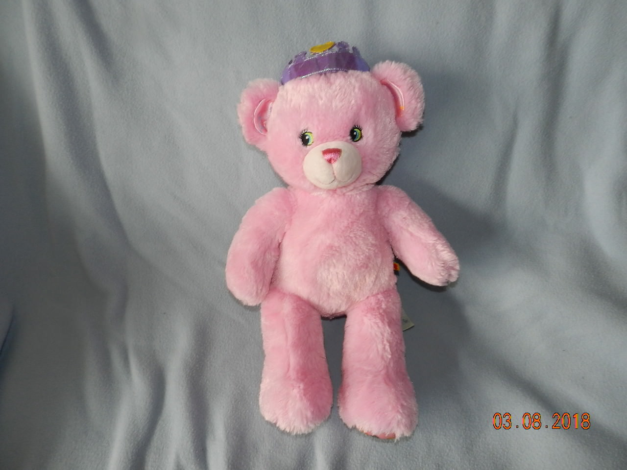 Build A Bear 16" Plush Disney Princess Bear W/Crown EUC Pink