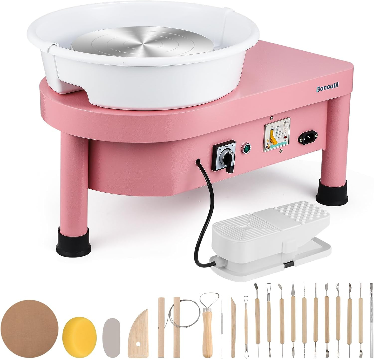 Pottery Wheel Machine 10" Electric Ceramic Forming Machine Foot Speed Pedal Max 