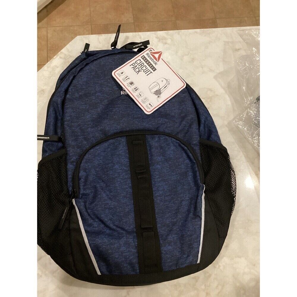 Reebok Circuit Pack Backpack Gym School Travel Bag Heather Blue