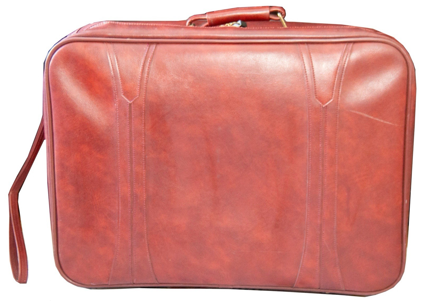 Vintage 1970s American Tourister Escort Series Large Brown Naugahyde Suitcase