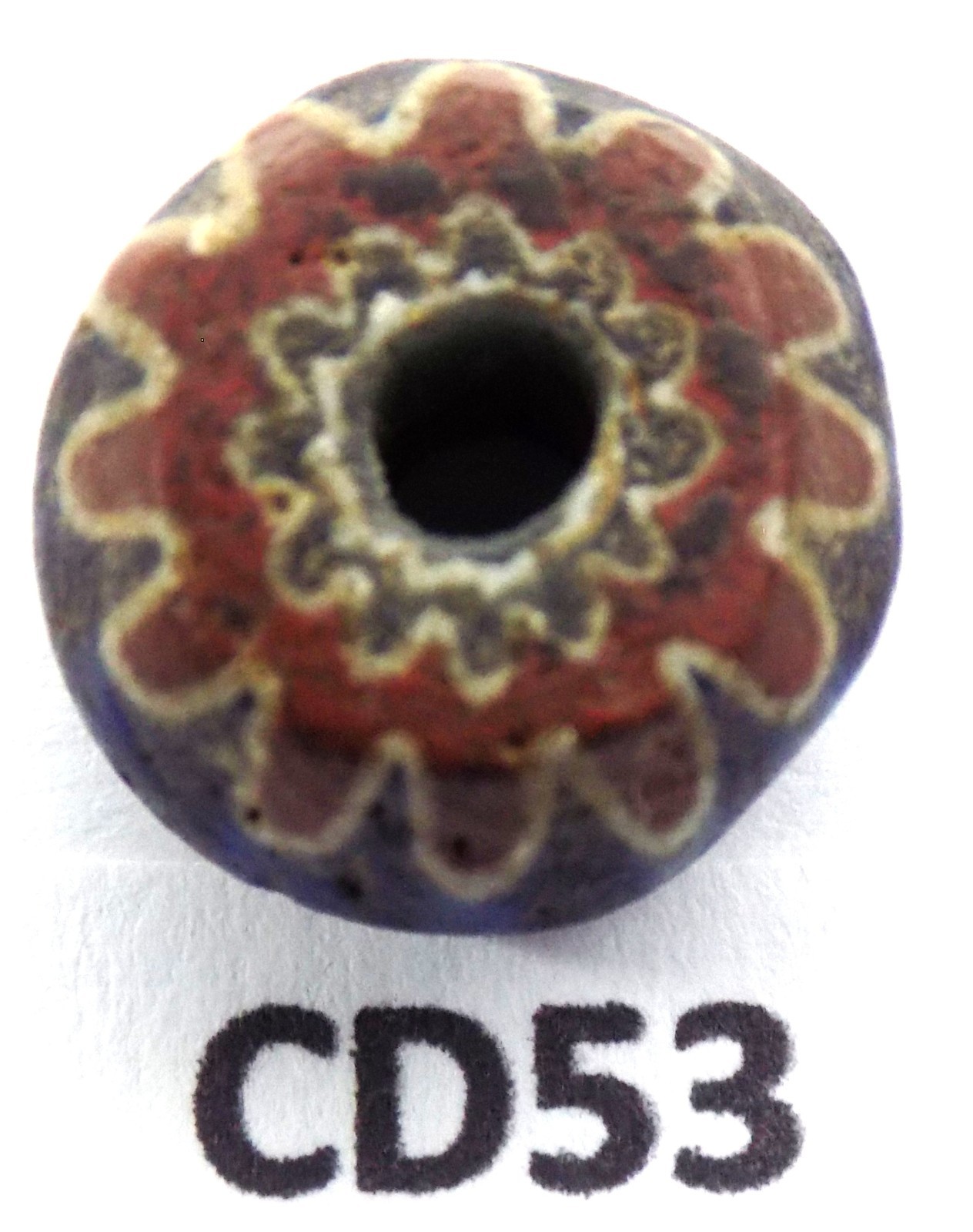 Lot of 7 layer Chevron Trade Beads    CD52 CD53 CD54 CD55 CD56   (5) Beads