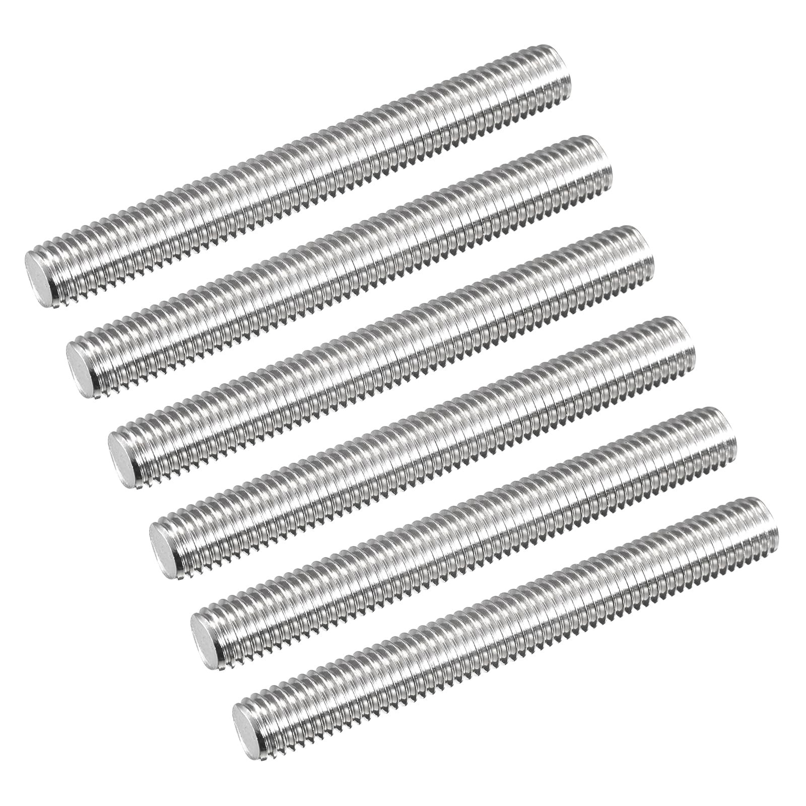 6 Pack Fully Threaded Rod M12 x 100mm 1.75mm Pitch 304 Stainless Steel Studs
