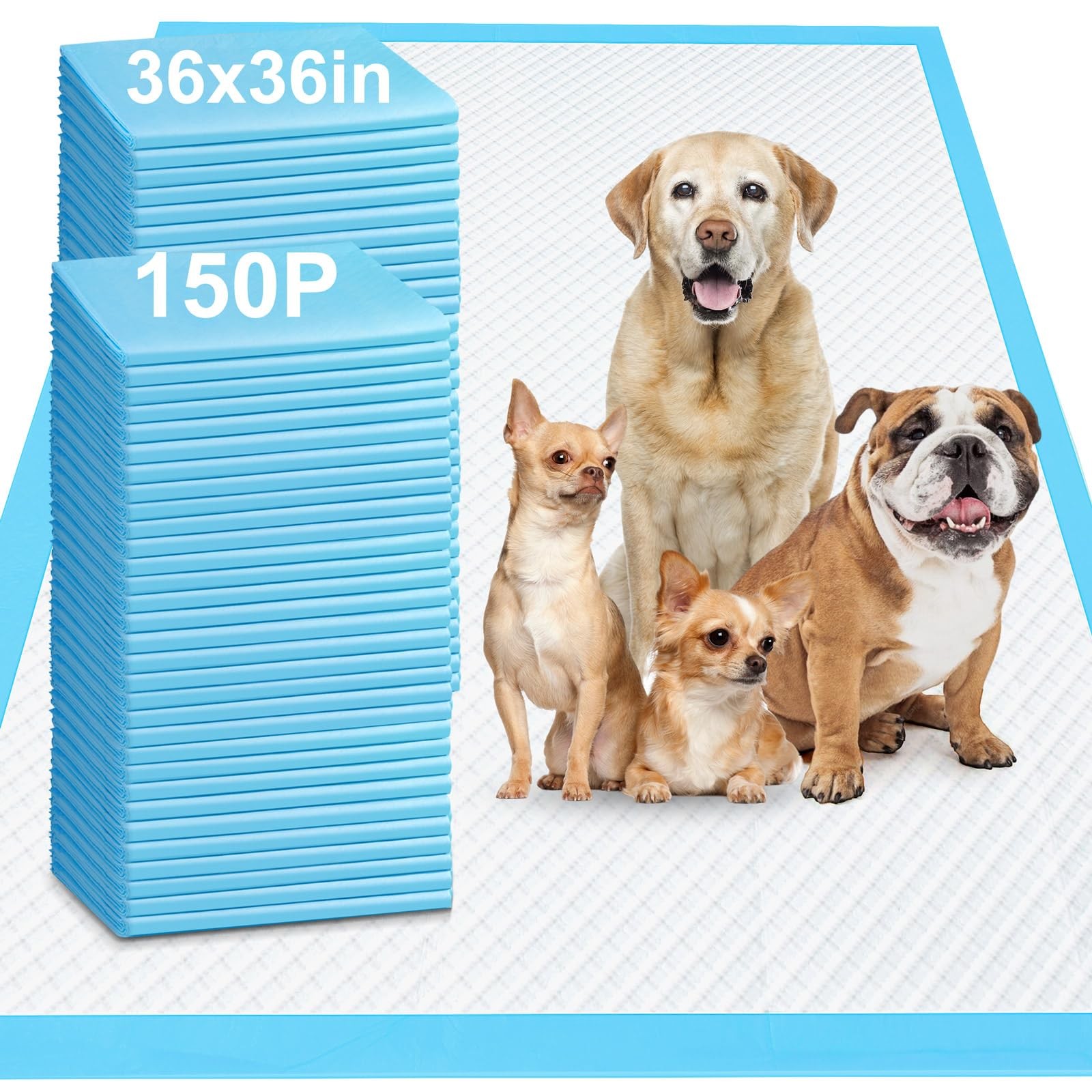 Gimars 36x36 4XL Large Pee Pads for Dogs  150 Counts Extra Absorbent Puppy Tr...