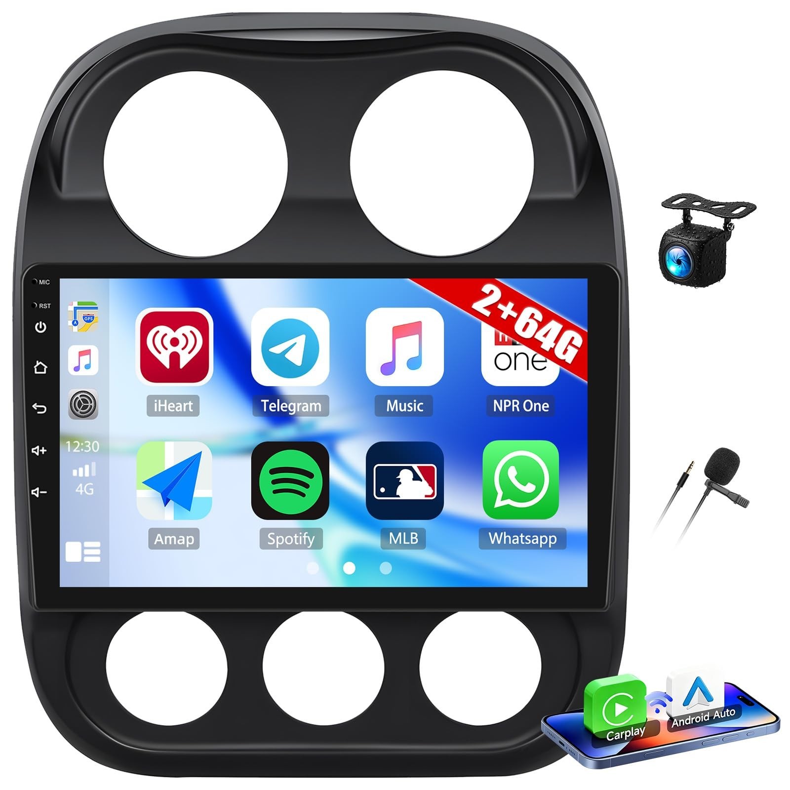 [4Core+64GB] Android 15 10.1 Inch IPS Touch Screen Car Stereo Radio for Jeep ...