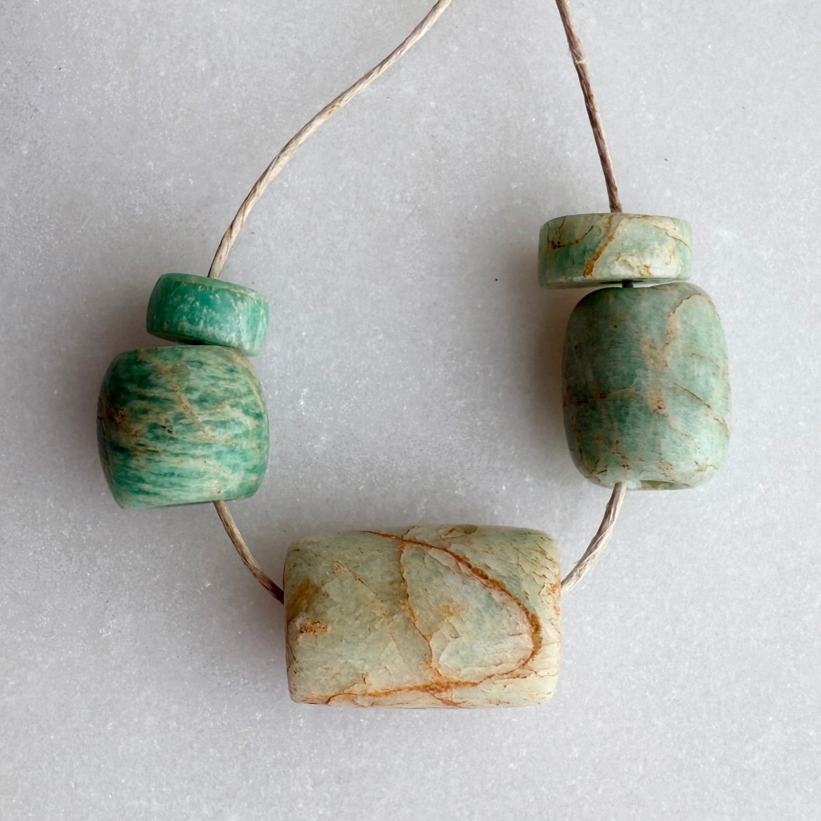 Ancient Amazonite Stone Bead Collection Excavated From Mauritania African Trade 