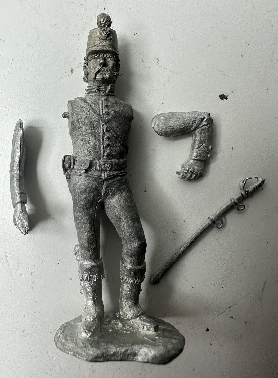 Vintage 1975 Merite British Cavalry Toy Soldier 54mm Metal Figure Saber