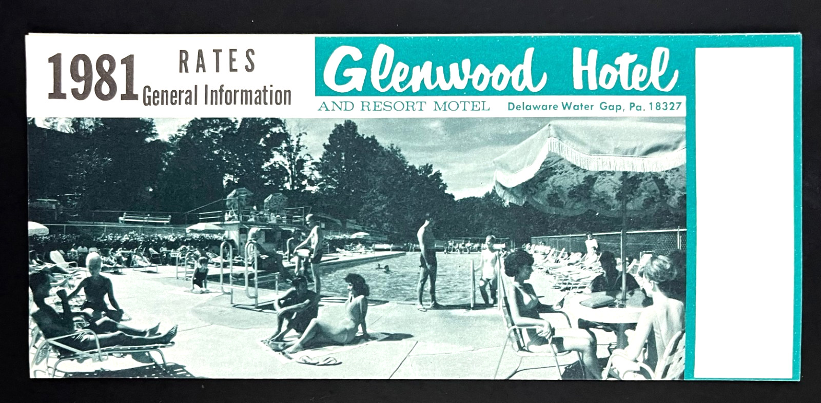 1981 Glenwood Hotel Delaware Water Gap Pennsylvania PA Vintage Travel Brochure