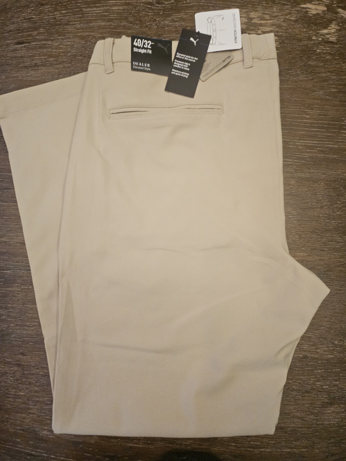 PUMA Dealer Performance Chino Golf Pants Khaki 40 x 32 NEW