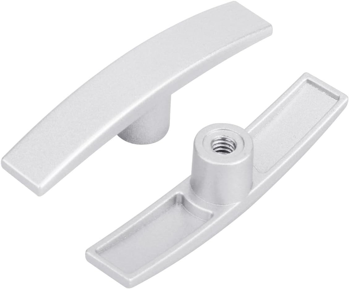 2pcs Aluminum T Handle RV Camper Waste Valve Handles T1003-6MN, White 