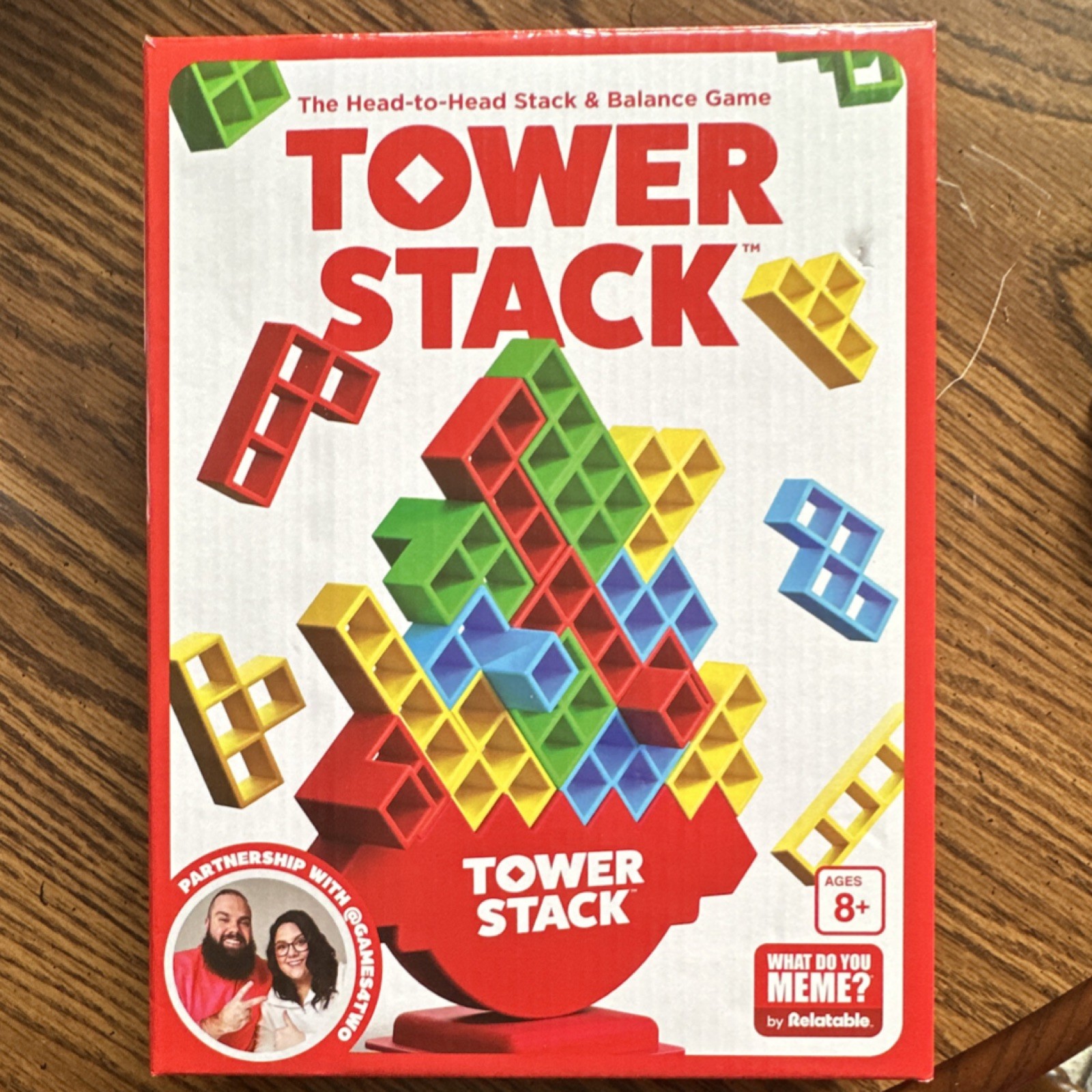What Do You Meme? Tower Stack Head-to-Head Stack & Balance Game, 1-4 Players
