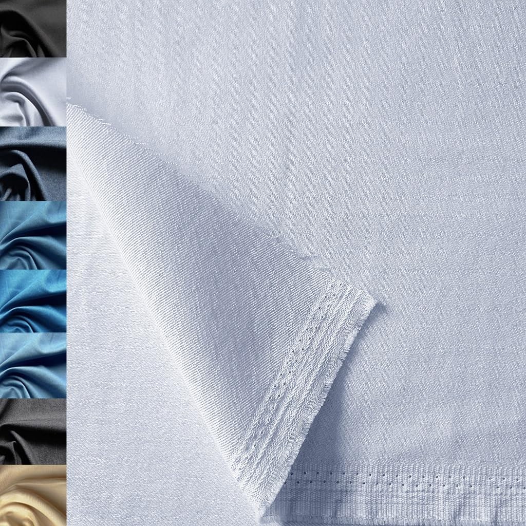 2 Yards 8 oz White Denim Fabric for Sewing & Crafting - Stylish Jean Material