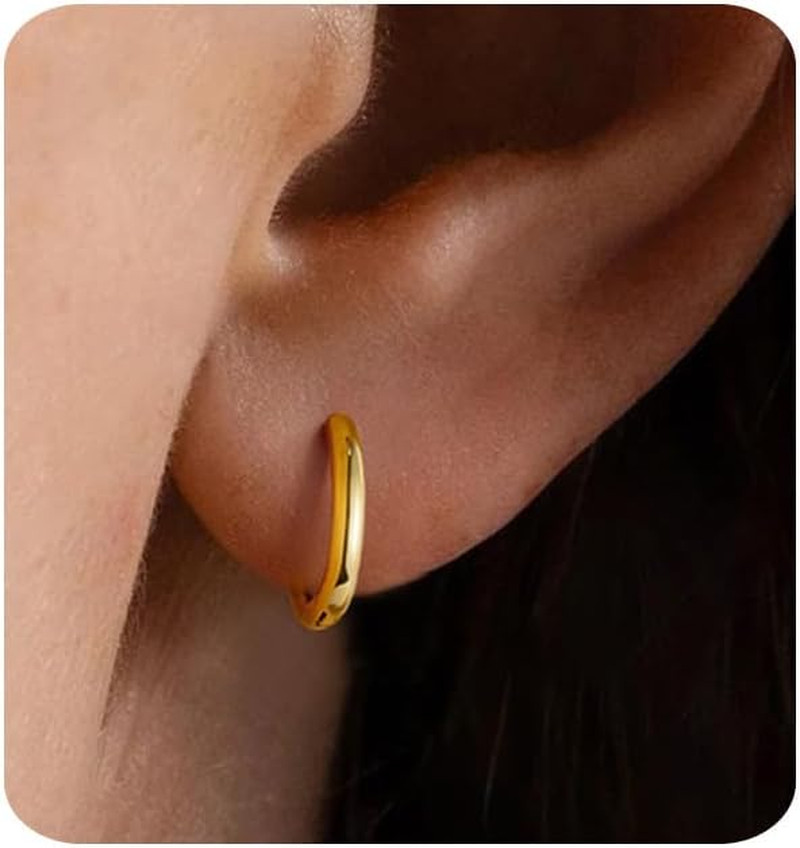Gold Earrings for Women Trendy 14K Gold Plated Hoop Earrings Small Hoop Huggie E