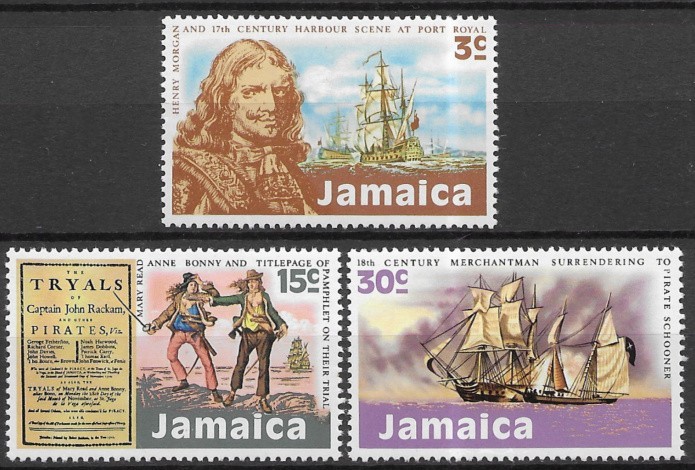 Jamaica 1971 Pirates, ships, Port Royal, Morgan, Bonny & Read, UNM / MNH