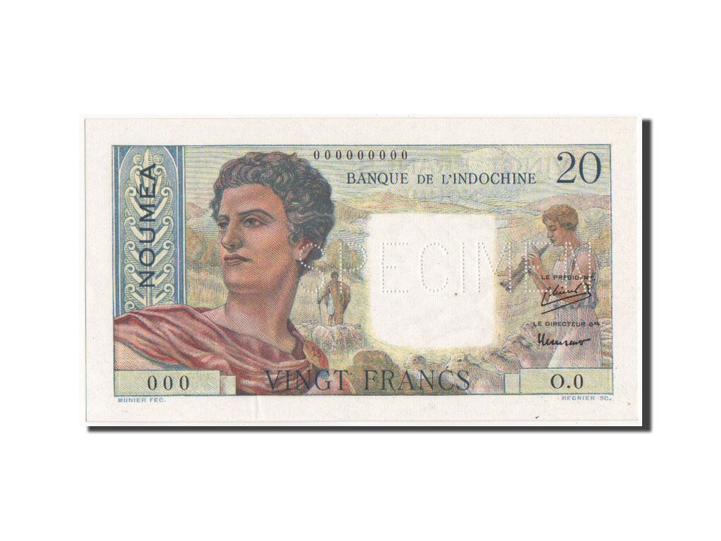 [#48357] Banknote, New Caledonia, 20 Francs, 1951, KM:50a, UNC(63)